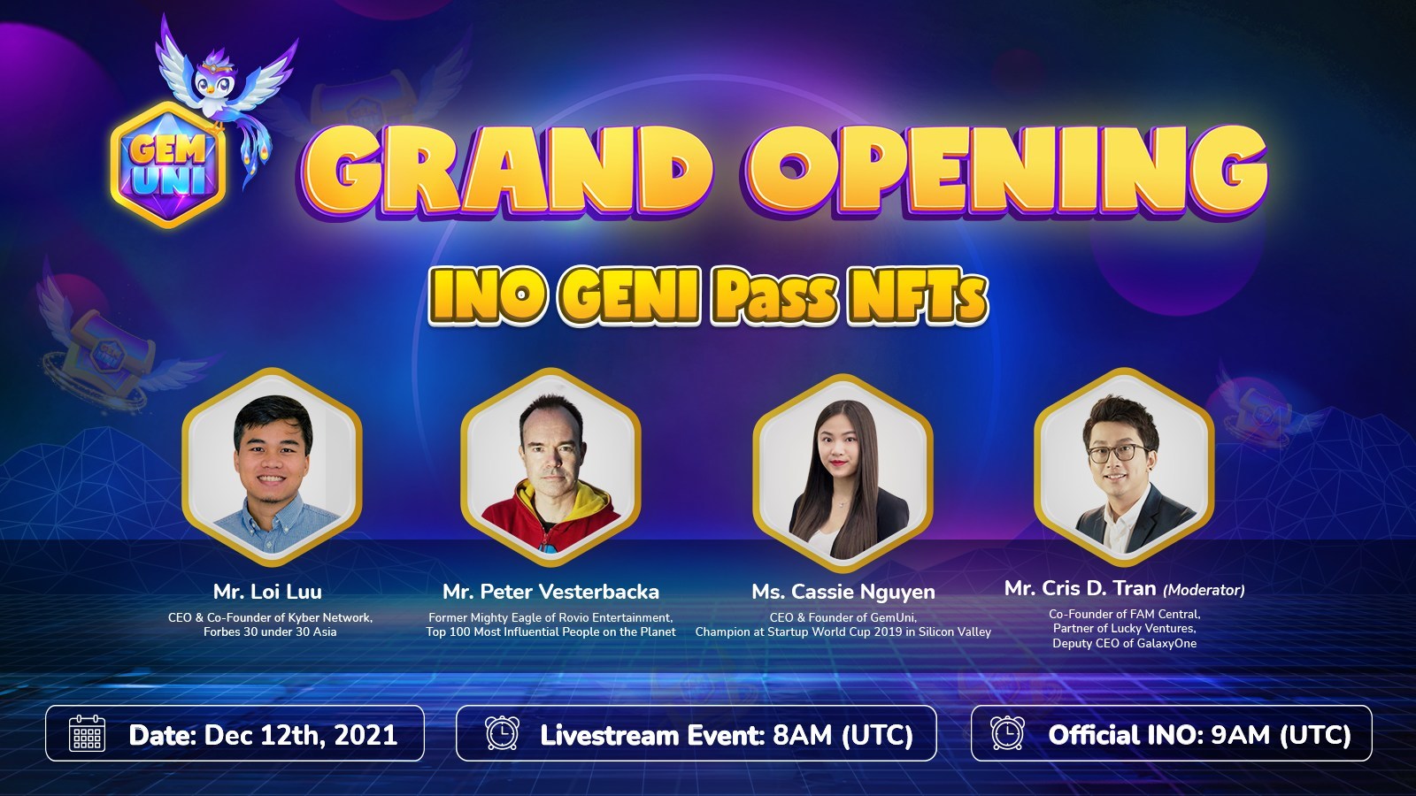 GemUni to INO on December Grand Opening Event