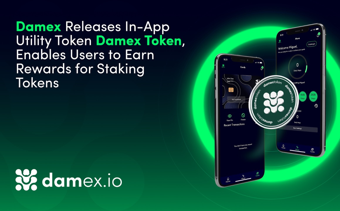 Damex Releases in-App Utility Token Damex Token, Enables Users to Earn Rewards for Staking Tokens