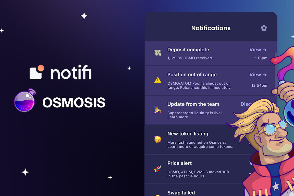 Notifi Integrates with Osmosis to Provide Real-Time Alerts for its DeFi Users