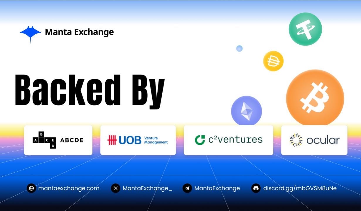 Manta Exchange Secures Major Funding with ABCDE Labs, UOB Venture Management, C² Ventures, and Ocular